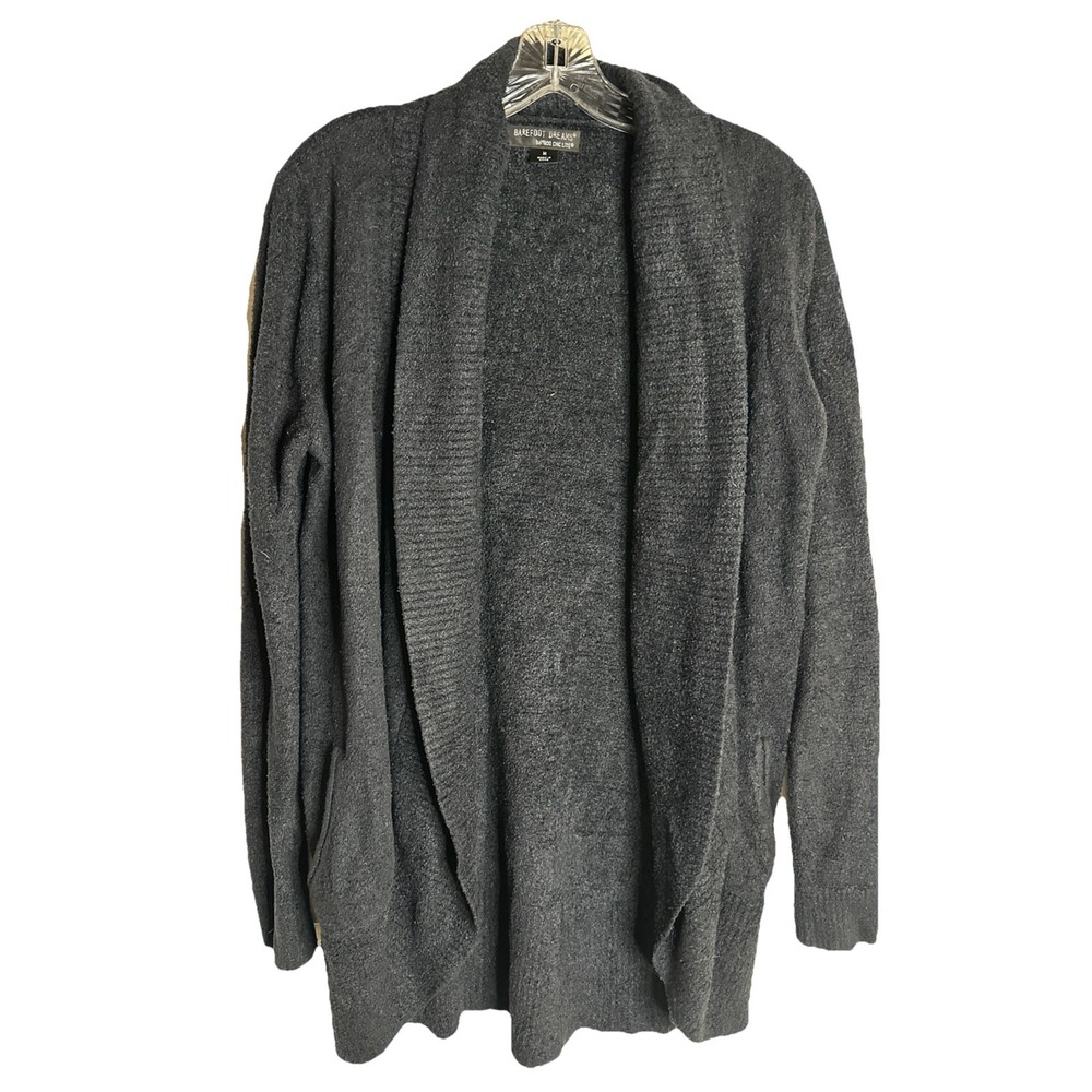 Barefoot Dreams Black Open Front Cardigan Medium Style 452